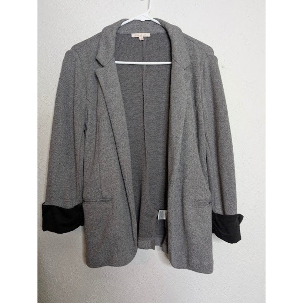 Skies are Blue Soft‎ Gray Blazer Womens Size Medium Classic Preppy Workwear